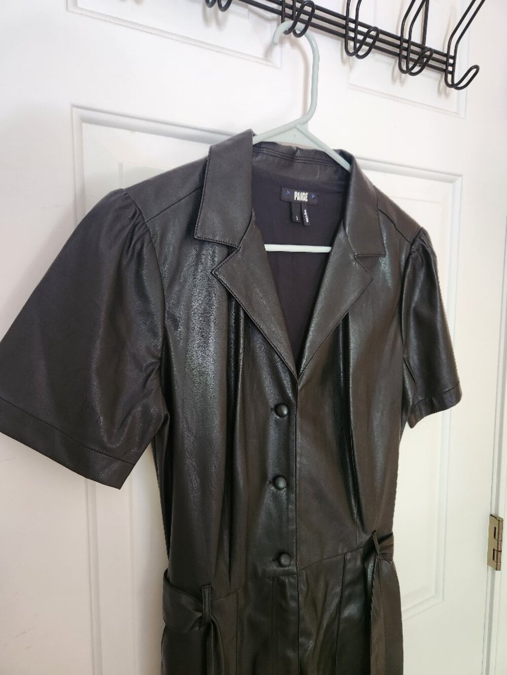 Paige faux leather black jumpsuit